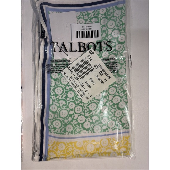 (2) TALBOTS SCARVES GARDEN SCARF FLOWERS & PATCHWORK NWT - Picture 2 of 8